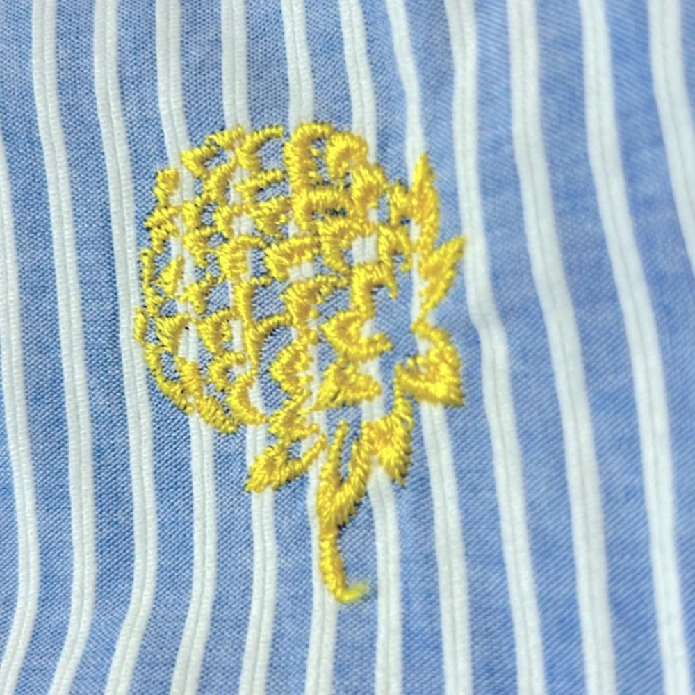 J. Crew Embroidered Pineapple Side-tie Striped Sleeveless Top Size 2 - Picture 7 of 11